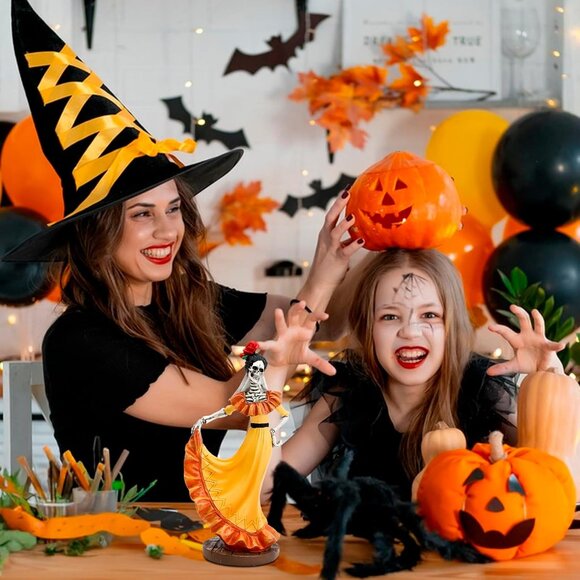 Realistic Day of The Dead Skeletons Statue Resin Figurines Halloween Decorations - Picture 4 of 7